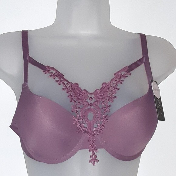 Youmita Hawthorne Rose Floral Embroidery 32B Bra NWT - Picture 1 of 7